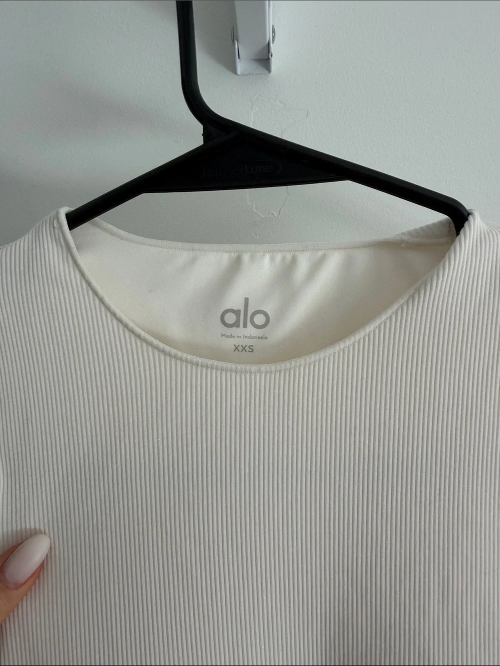 ALO Yoga Cream Ribbed Sleeveless Bodysuit